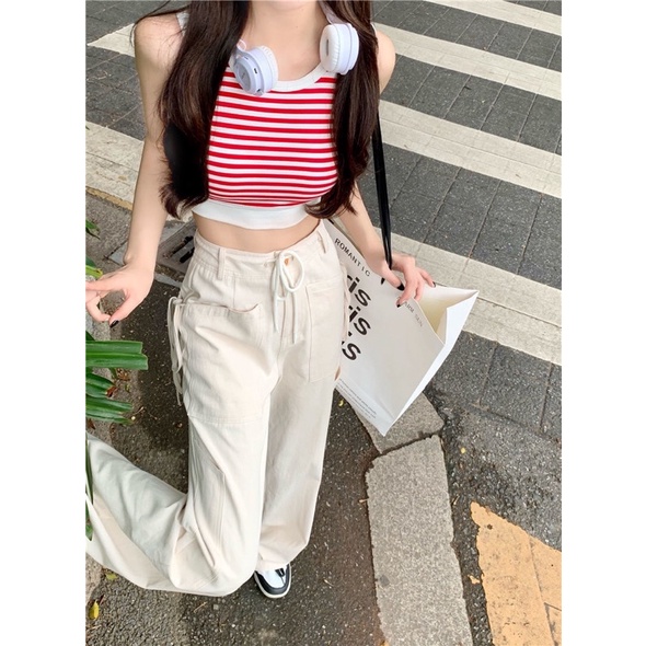 Quần jeans phối dây