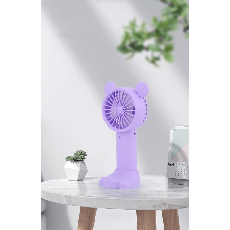 Quạt mini cầm tay, quạt cầm tay mini sạc usb kèm chân đế mèo để điện thoại- Mixiao haochi