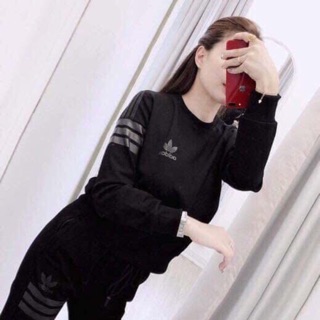 Bộ nỉ adidas nữ phong cách
