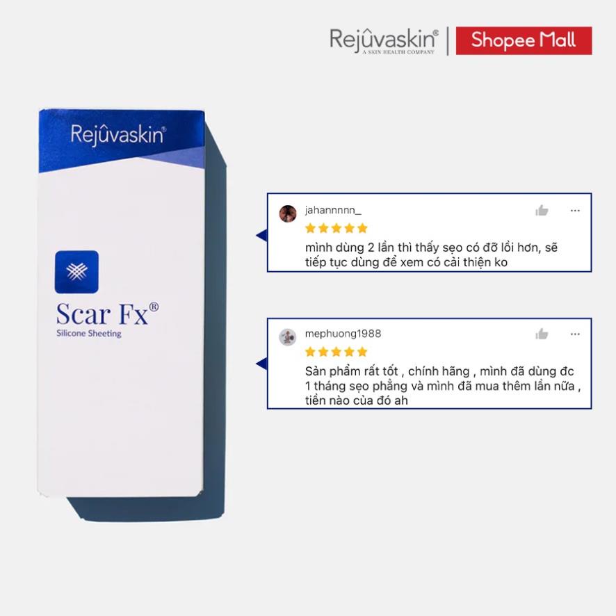 Miếng Dán Hỗ Trợ Xóa Mờ Sẹo Lồi / Phì Đại REJUVASKIN Scar FX- 1"x22" ,KT 1x22 inch