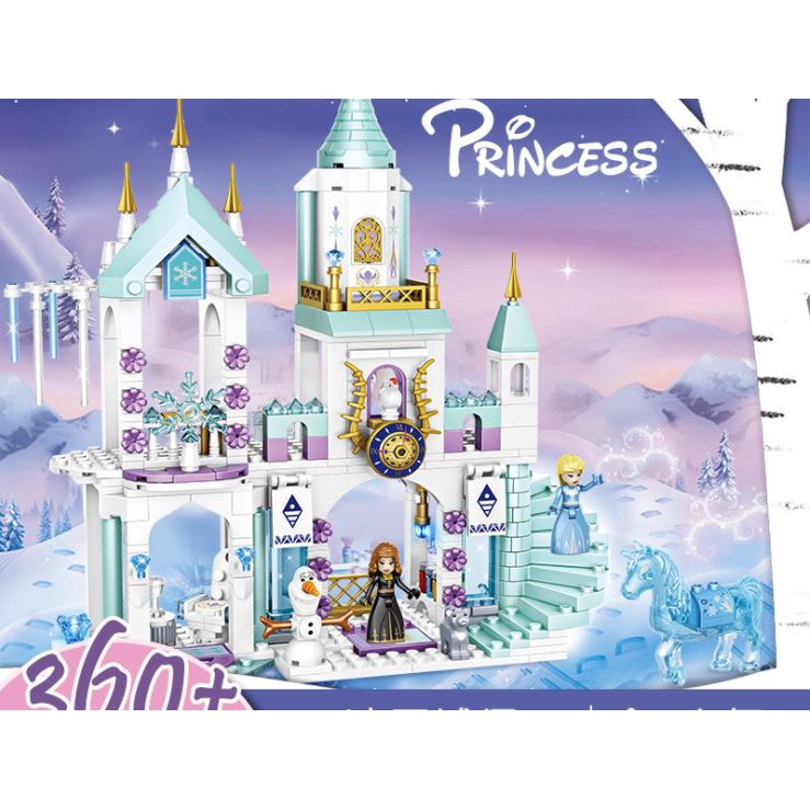 Bộ xếp hình cho bé gái, Công chúa Elsa Snow Castle , lâu đài tuyết cho bé gái 400 chi tiết