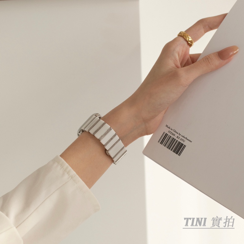 Dây Đồng Hồ Bằng Thép Không Gỉ + Sứ Sang Trọng Cho Apple Watch Series 8 7 6 5 4 3 2 1 SE S8 Ultra 38mm 40mm 41mm 42mm 44mm 45mm