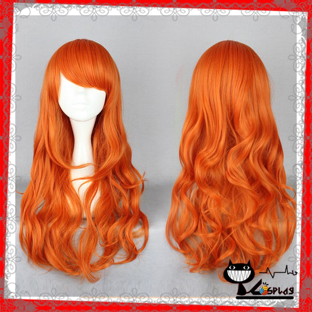 [sẵn] Wig/tóc giả Nami - One Piece màu cam đất (cơ bản nữ xoăn 80cm) tại Miu Cosplay