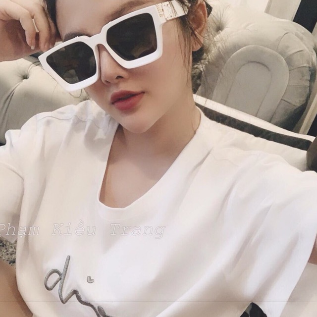 (LOẠI XỊN CHẤT ĐẸP) Kính râm unisex đẳng cấp sang chảnh thời trang đen / trắng
