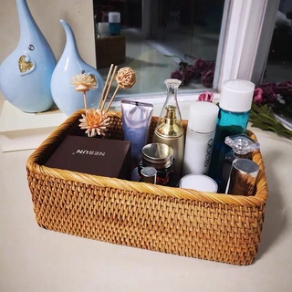 Set 3 khay mây đựng mỹ phẩm và đồ dùng