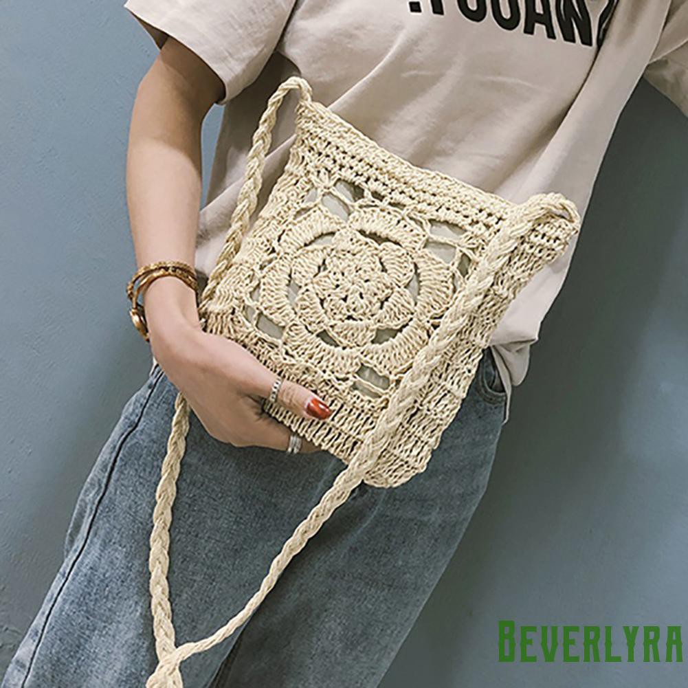 【Low Price】Summer Beach Women Girls Crochet Braid Bags Shoulder Vintage Messenger Bag