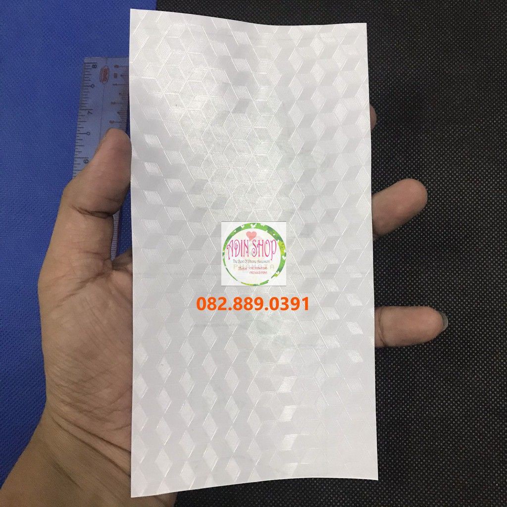 Miếng dán mặt lưng skin carbon nguyên thủy chưa cắt khổ 10cmx17cm trong, đen