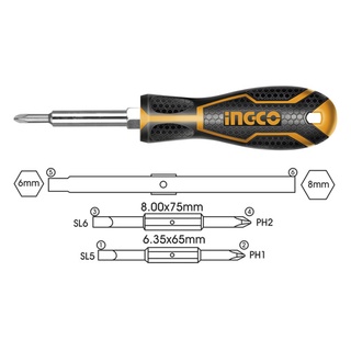 Bộ tua vít 6 đầu ingco - akisd0608