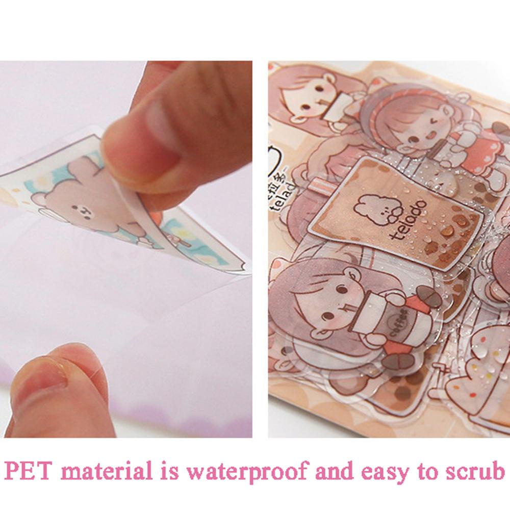 Set 40 Nhãn Dán PVC Chống Nước Hình Cô Gái Hoạt Hình Trang Trí Sổ Tay DIY