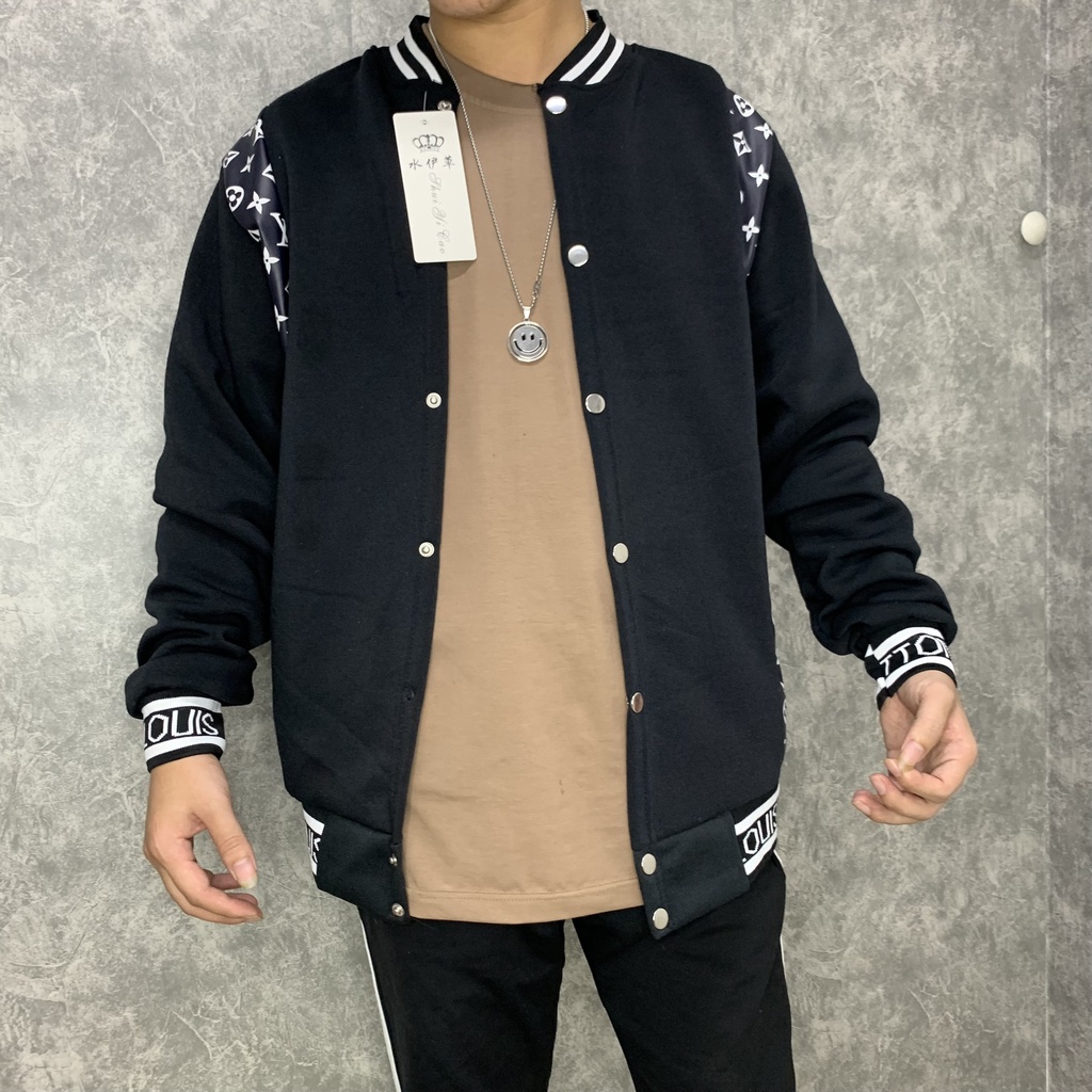 Áó Bomber chất nỉ dày dặn họa tiết LV cực chất dành cho dân chơi. | BigBuy360 - bigbuy360.vn