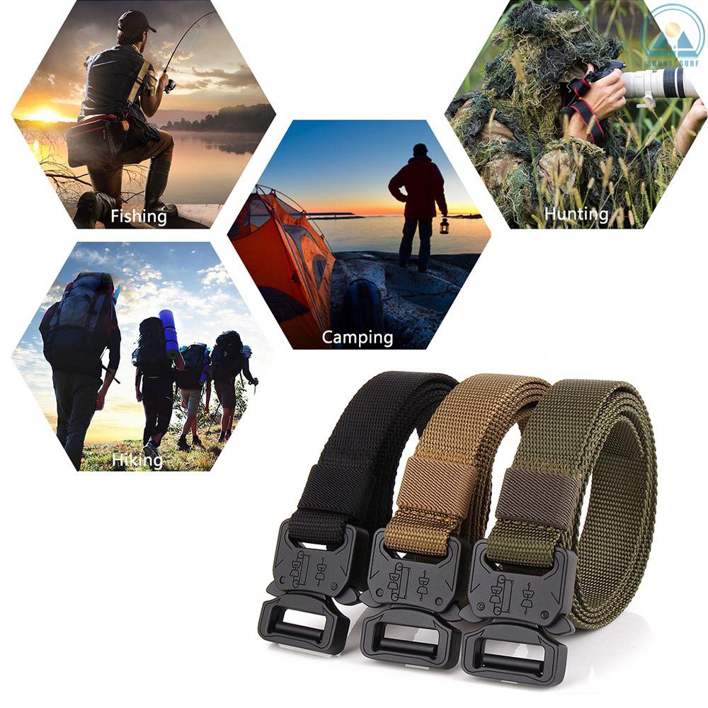 Sunny☀ Lixada Tactical Quick Release Belt with Heavy Duty Buckle for Outdoor Camping Mountaineering Climbing Training Hunting