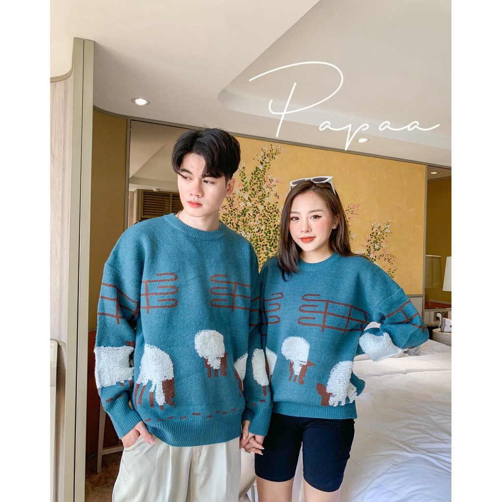 Áo len nam nữ Hàn Quốc unisex hình Cừu 3036 PAPAA SHOP