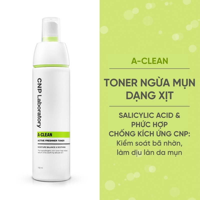 Có tem LG ViNa - Toner ngừa mụn dạng xịt CNP dịu nhẹ giảm đổ dầu 150ml