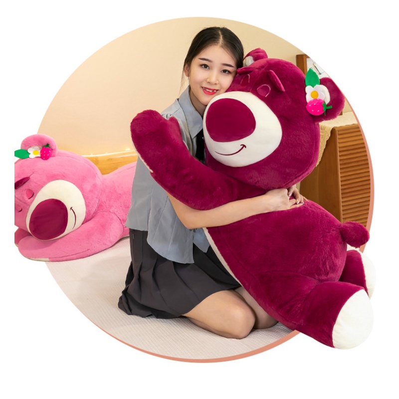 Thú Nhồi Bông Hình Gấu Dâu Tây Đáng Yêu Trang Trí Nhà Cửa