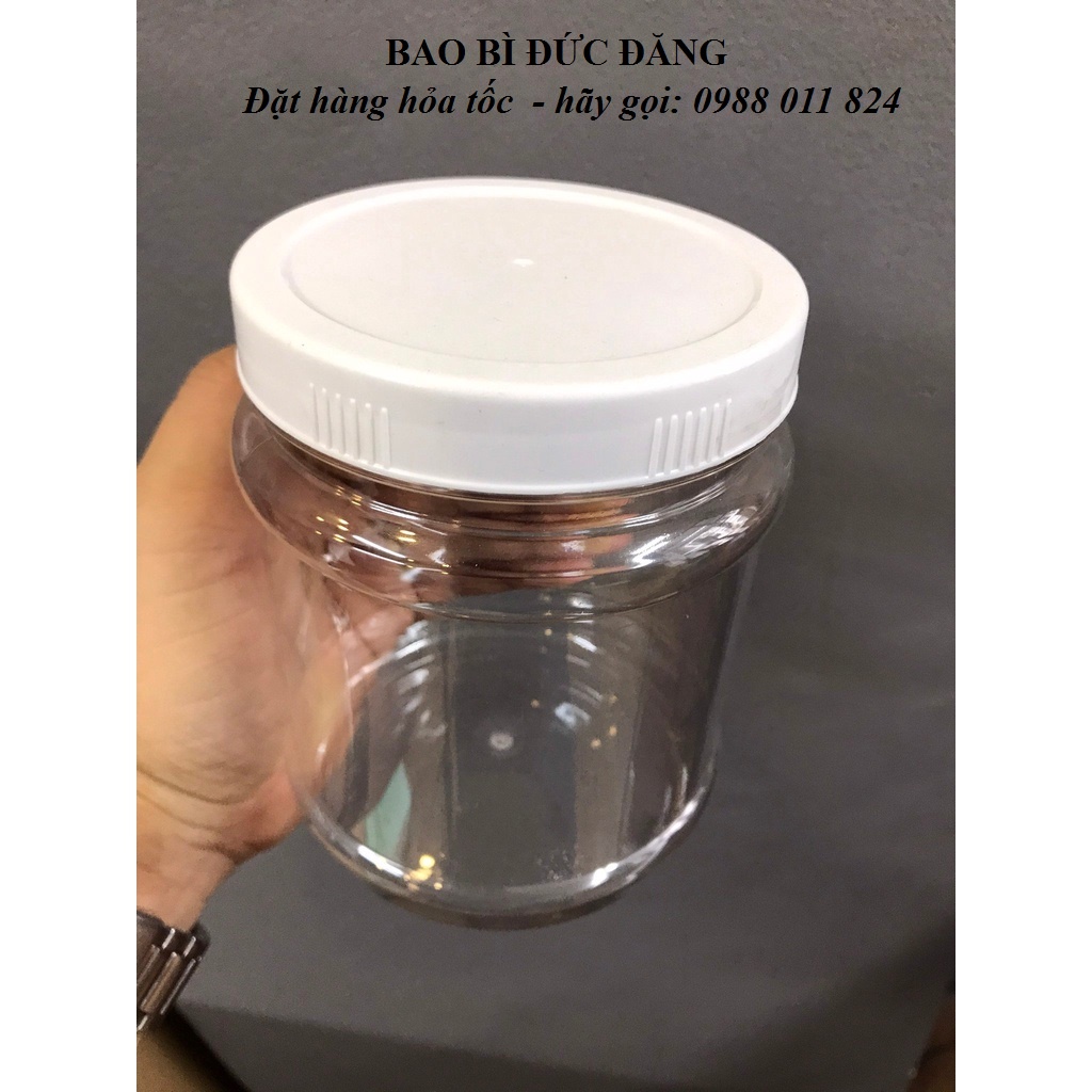 Combo 10 Hũ nhựa, hộp nhựa PET dáng cao nắp nhôm/nắp nhựa 500ml