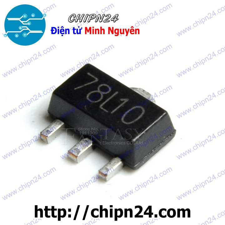 [4 CON] IC 78L10 SOT-89 (SMD Dán) (7810 10V