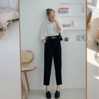 Áo Sơ Mi Nữ Dáng Rộng Thiết Kế Basic 2 Màu