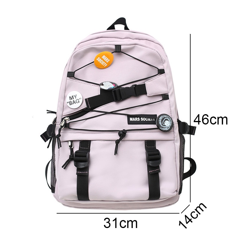 Ba Lô Đi Học / Du Lịch Bằng Nylon Phối Lưới Thời Trang Cho Nam Và Nữ