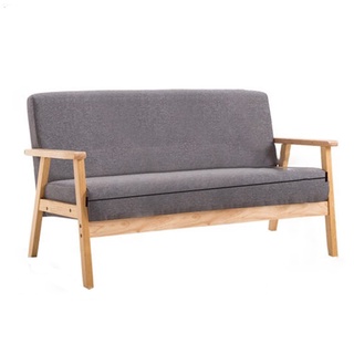 Ghế sofa đệm nỉ chân gỗ thông 1m55 decor phòng khách đẹp - Ghế sofa dài trang trí quán cafe, Ghế ngồi chờ tiếp khách