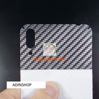 Miếng dán mặt lưng skin carbon huawei y7 pro 2018/ y7 2019/ y7 pro 2019 trong 3d, đen