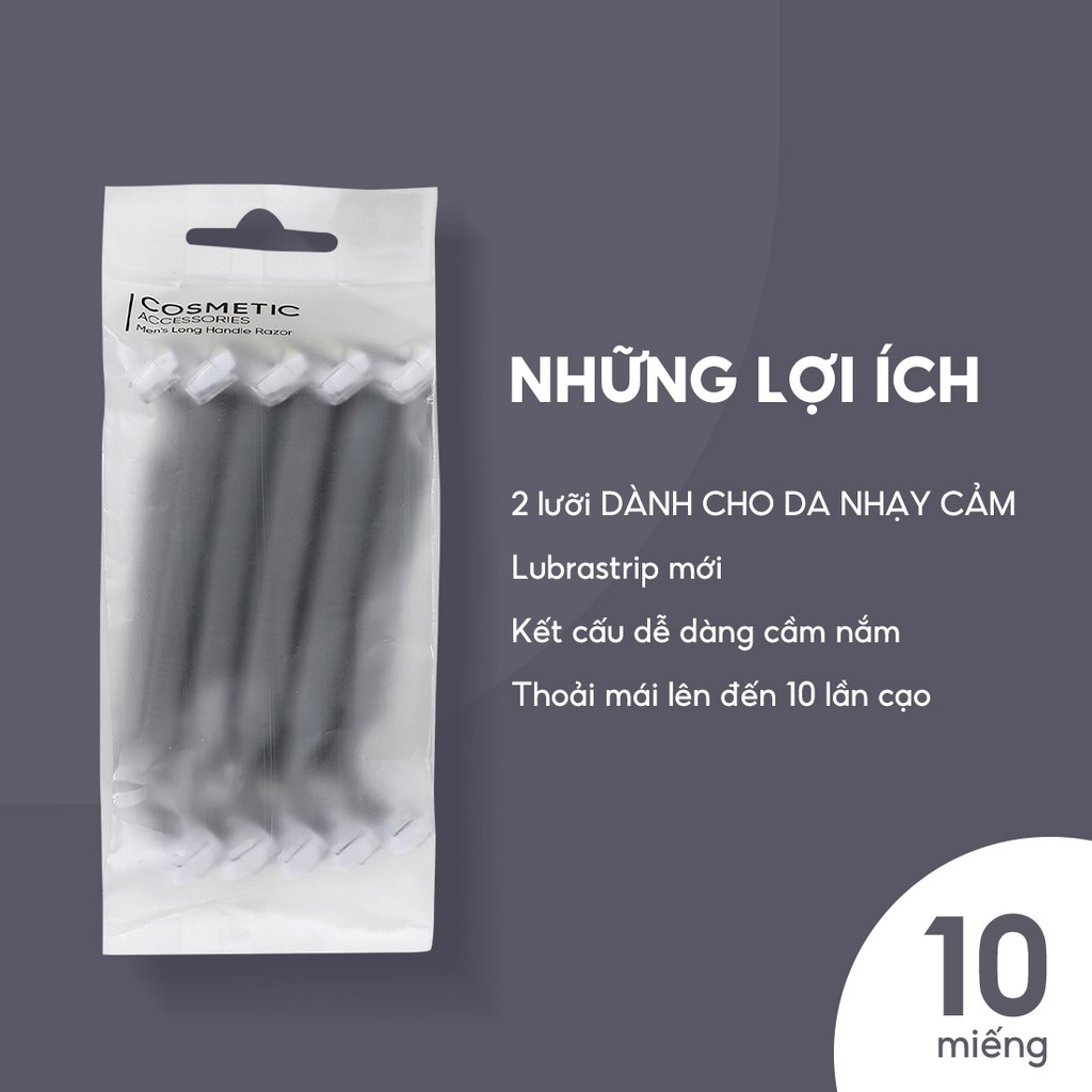 Bộ 10 dao cạo râu 2 lưỡi tiện dụng Miniso cho nam dao cạo râu đa năng