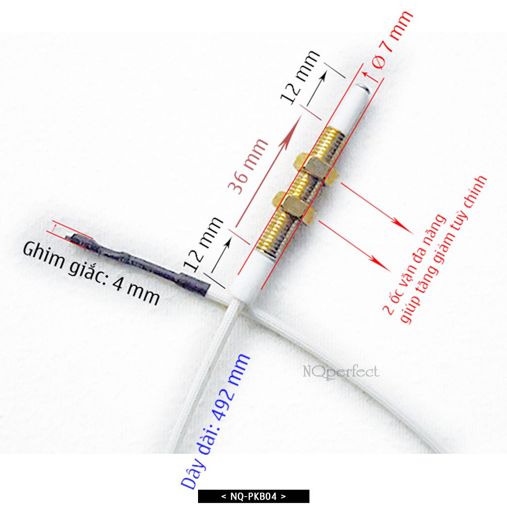 Combo Ic đa năng đánh lửa 2 lò 1,5v (ghim giắc) + 2 dây sứ đánh lửa đa năng