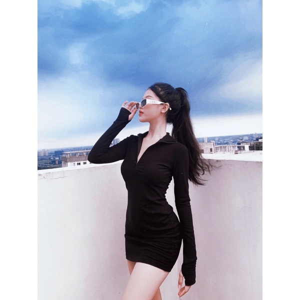 Đầm body khoá kéo xỏ ngón Yoona