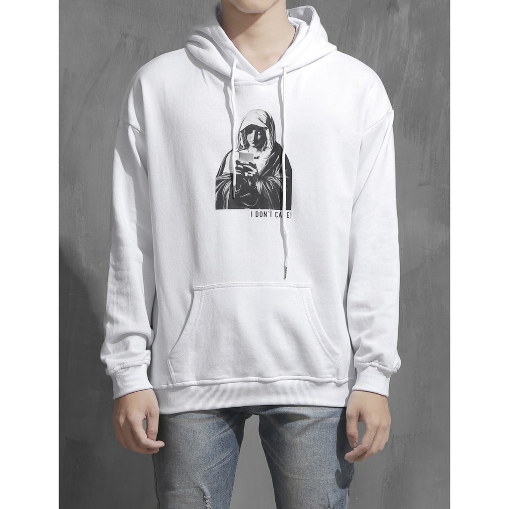 Áo Hoodie I Don't Care ! Chất Liệu 100% Cotton Da Cá Form Thoải Mái Unisex
