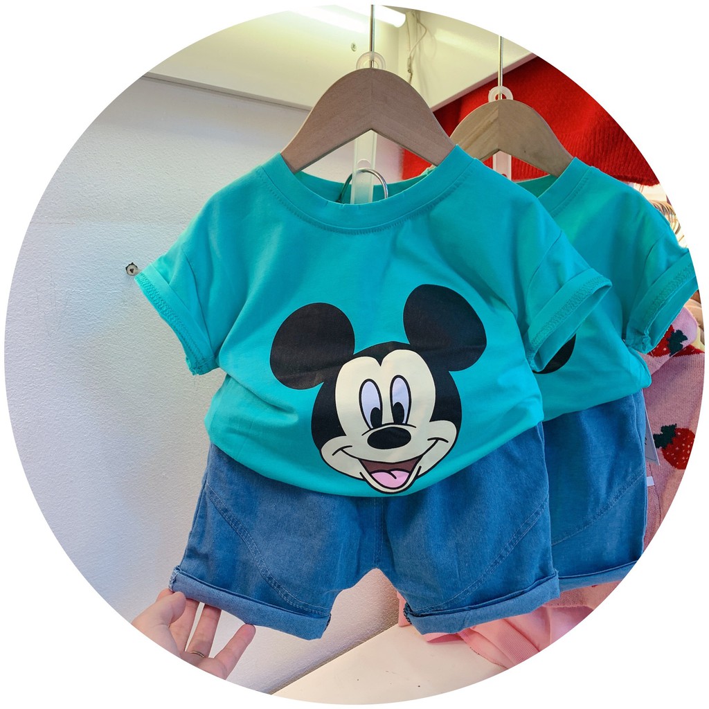 Set hè mickey xanh về sẵn kho