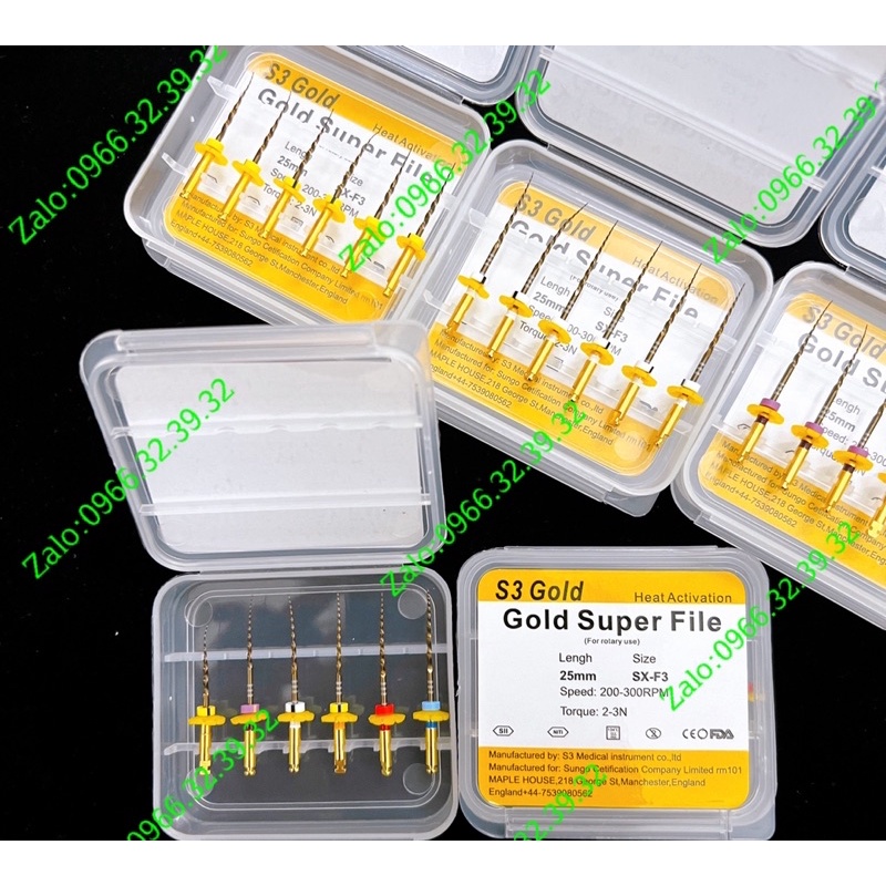 Trâm máy nội nha Dẻo- kháng gãy S3 Gold File máy nội nha dẻo File máy S3 Gold Trâm máy S3 Gold