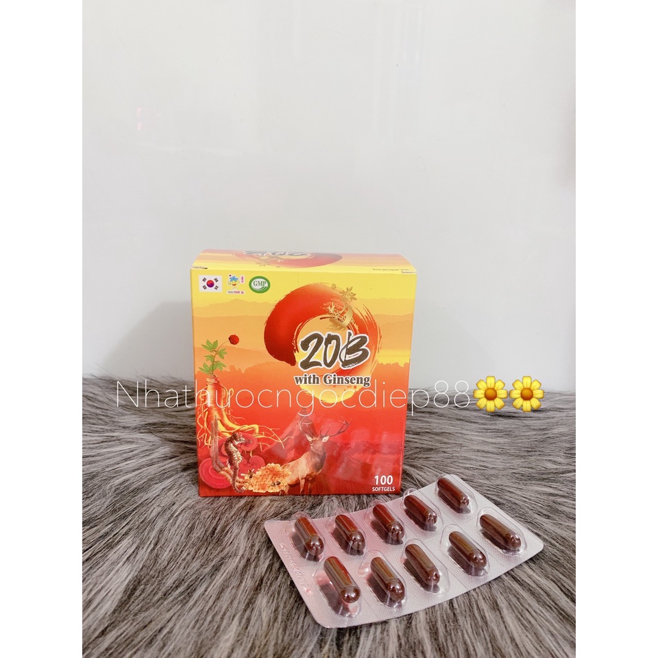 Viên uống 20B with Ginseng - giúp ăn ngon miệng ,bồi bổ cơ thể, nâng cao thể lực và trí lực