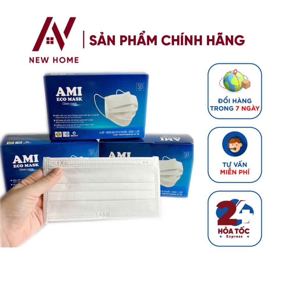 [Giá Sốc] Khẩu trang y tế Ami 4 lớp Ami Eco Mask hộp 50c