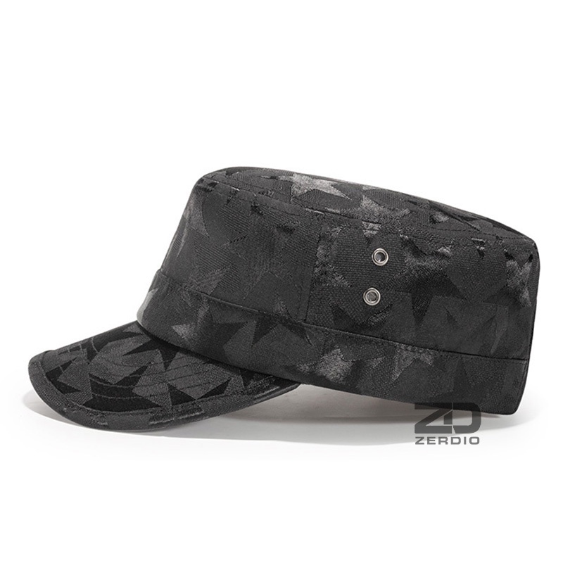 Nón kết, Mũ lưỡi trai chóp vuông màu đen họa tiết ngôi sao cho Nam và Nữ