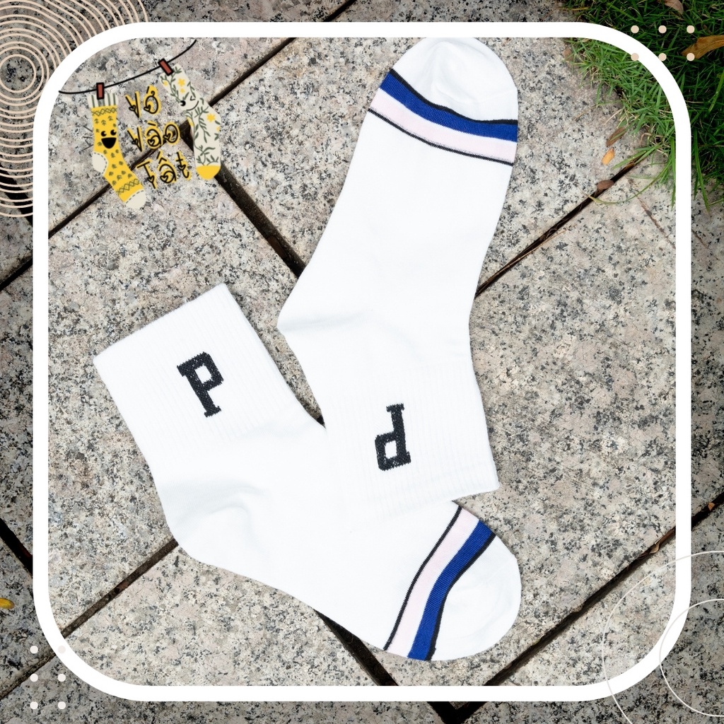 TẤT VỚ CỔ CAO TRUNG SỌC PHỐI 3 MÀU