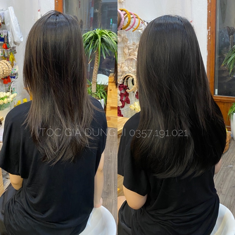 ku19 Tóc giả kẹp U cụp 40cm