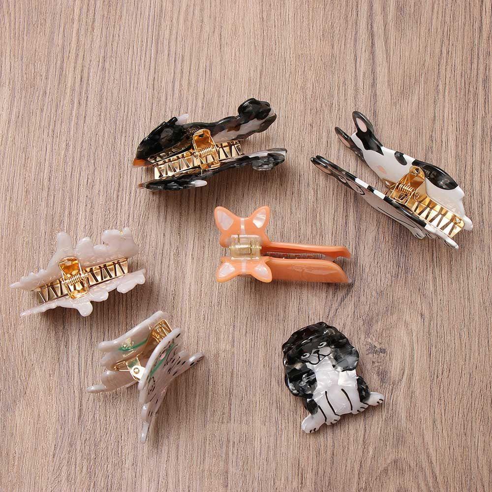 Kẹp Tóc Hình Cá Mập / Mèo / Chó Bull Bằng Acrylic Axit Acetic