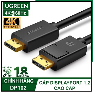 Cáp Displayport 2 Đầu Cao Cấp, UGREEN DP102 Chính Hãng, Hỗ trợ 4K60Hz