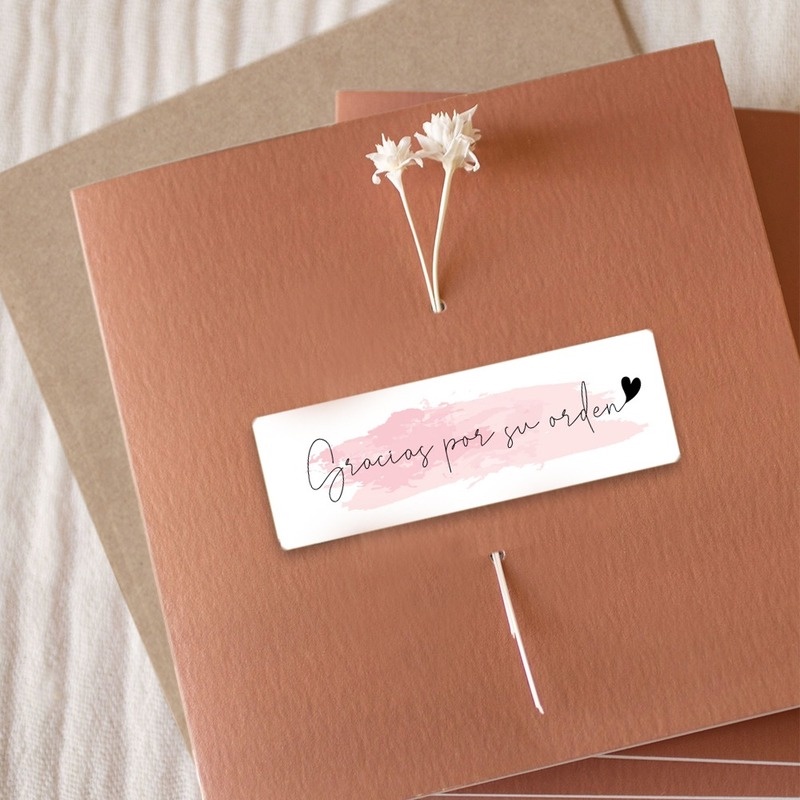 Nhãn dán in chữ Thank you for your order tùy chọn màu sắc trang trí gói hàng