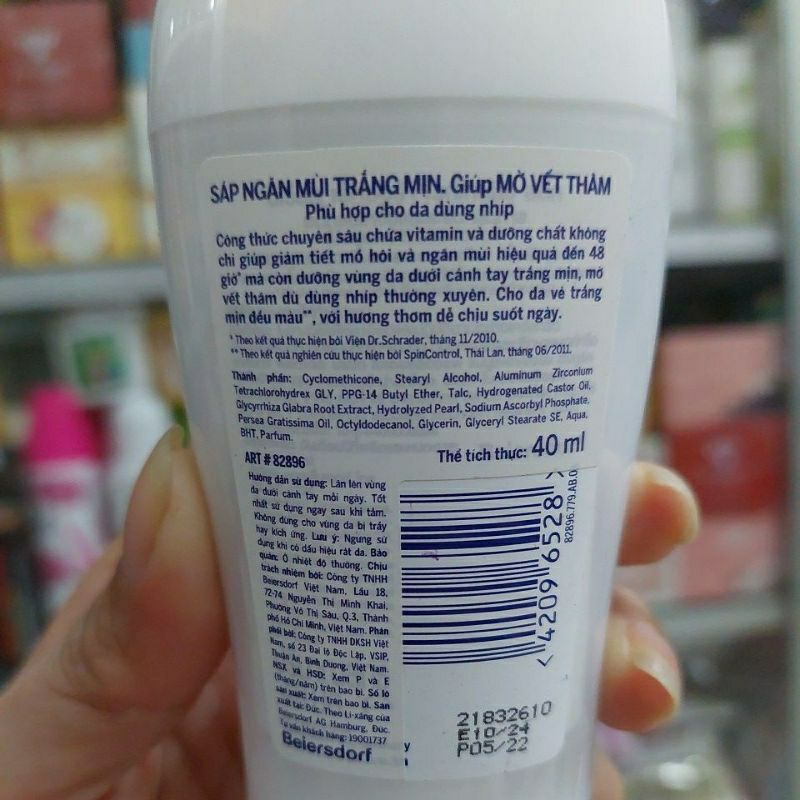SÁP NGĂN MÙI NIVEA EXTRA WHITENING 40ML, NÁCH TRẮNG MỊN MỜ VẾT THÂM