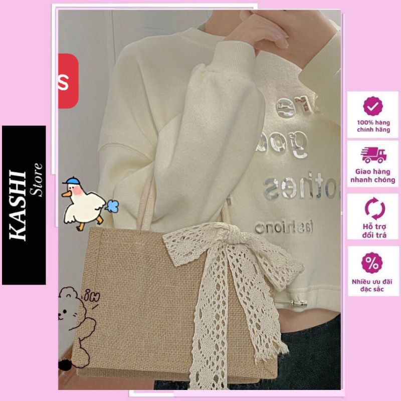 Túi cối đi biển kèm nơ thời trang Nữ, đảm bảo Chất Lượng SP000855 KASHI