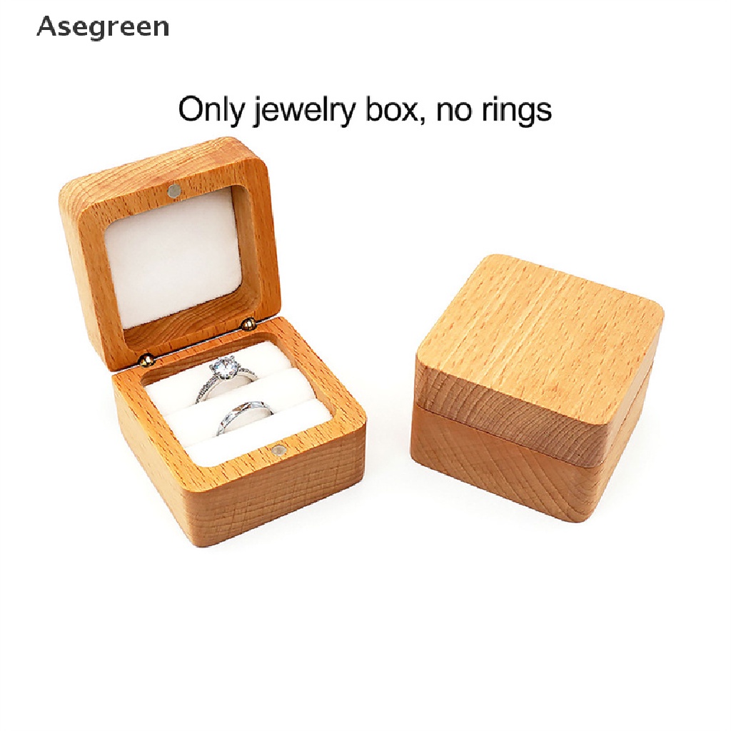 Hộp Đựng Nhẫn Cưới / Đính Hôn Bằng Gỗ Mộc Mạc