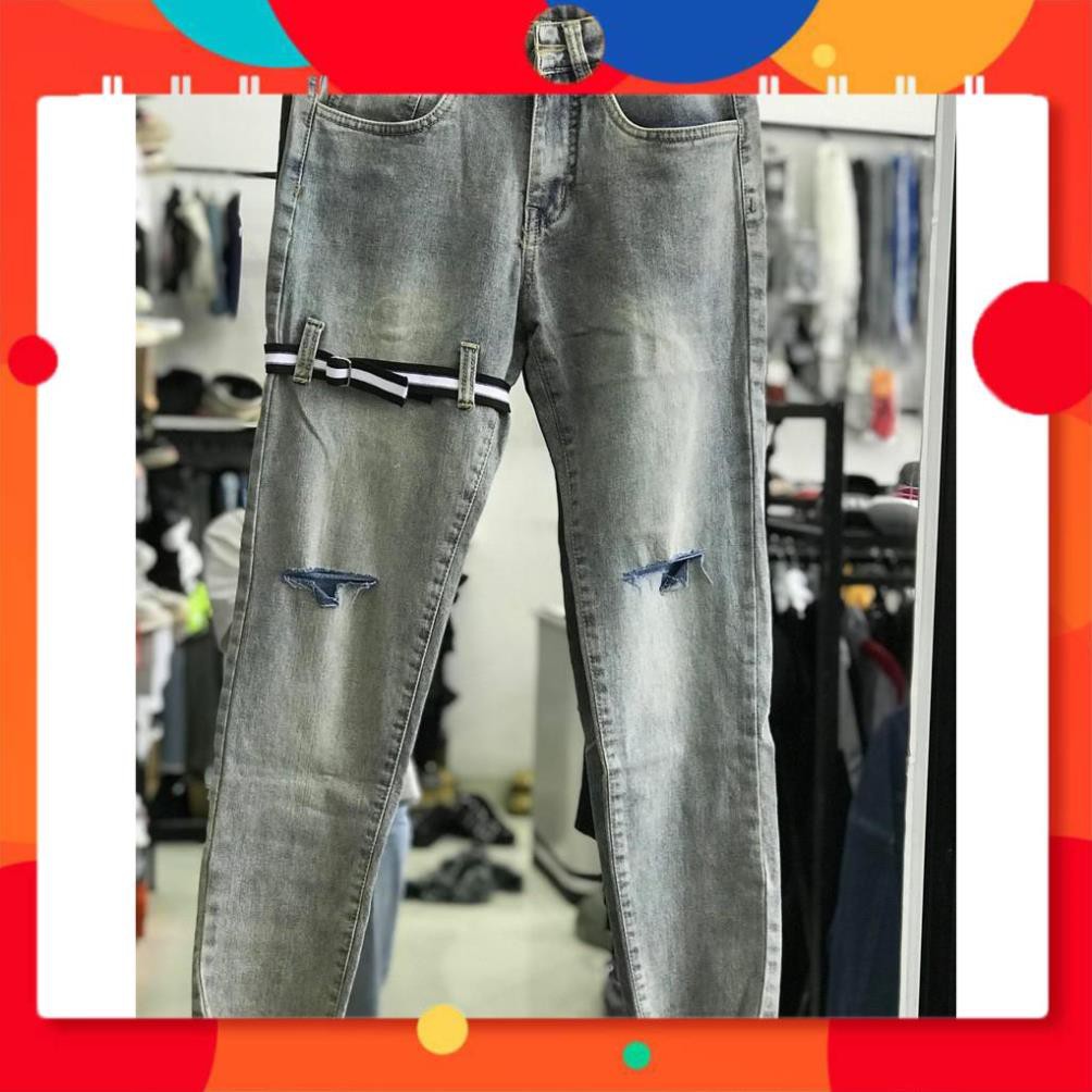 New Quần jean rách gối phong cách unisex - kèm ảnh thật (gin store) -Y34 ࿑