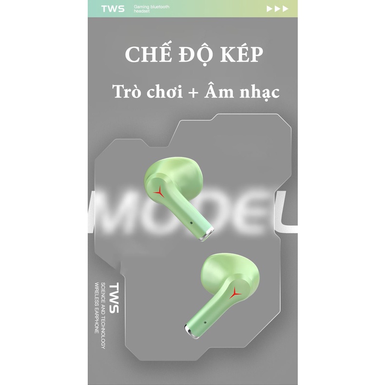 Tai nghe chơi game JX 30 TWS, Tai nghe gaming không dây thiết kế ấn tượng, Độ trễ cực thấp Chip Bluetooth 5.3