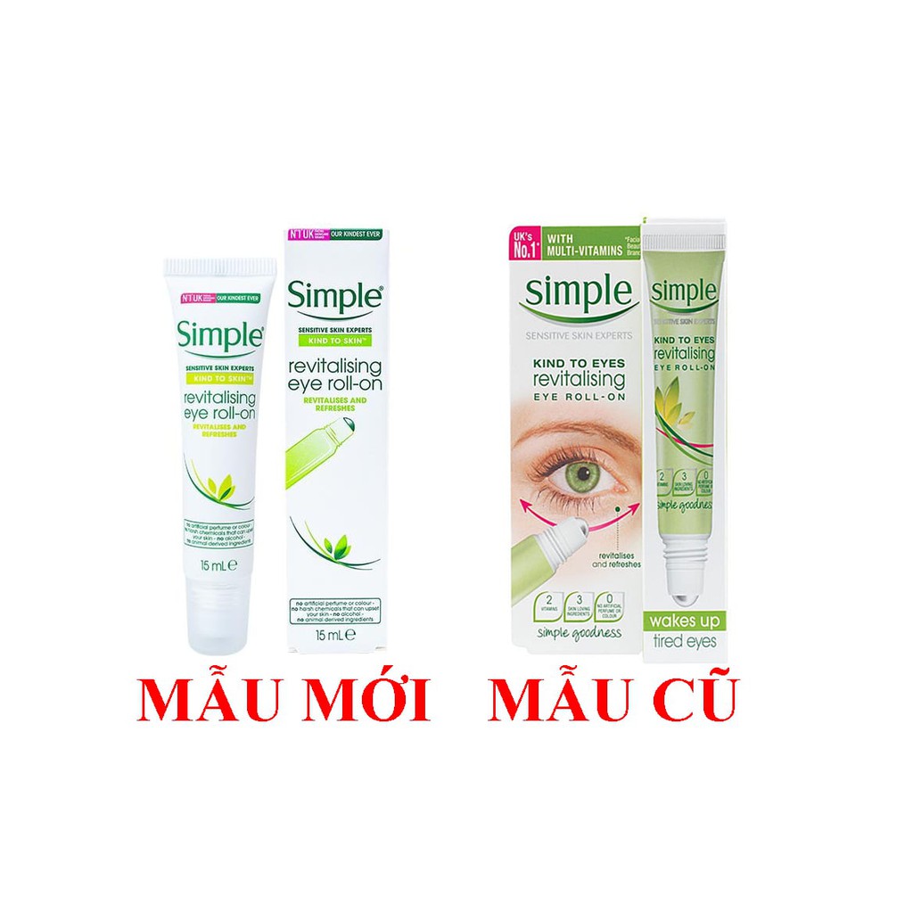 Lăn Dưỡng Mắt Simple Kind To Eyes Revitalising Eye Roll-On 15ml