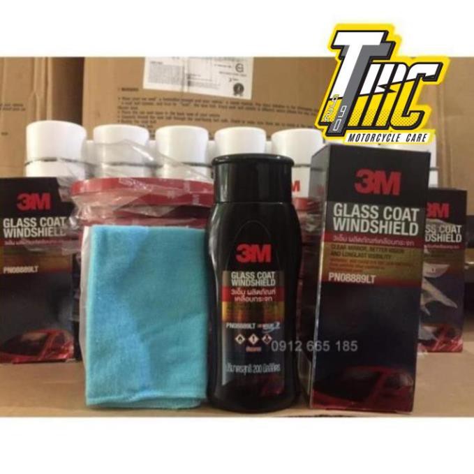 Chai phủ nano chống bám nước trên gương kính xe ô tô 3M GLASS COAT WINDSHIELD 08889 LT | BigBuy360 - bigbuy360.vn