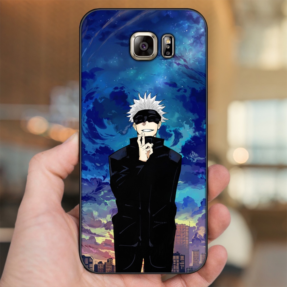 Ốp lưng Samsung Note 5 viền đen in hình Satoru Jujutsu Kaisen