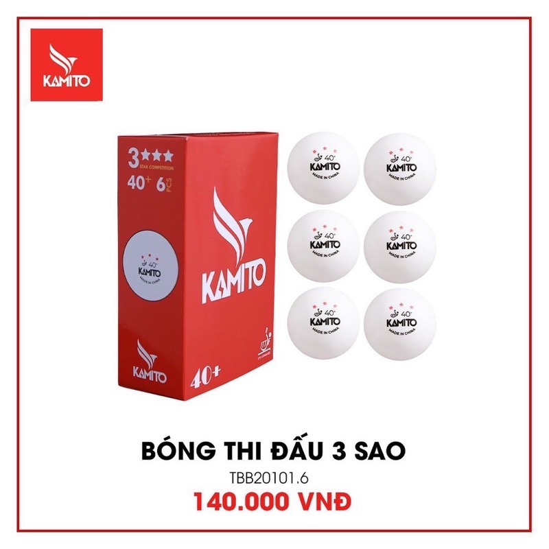 Hộp bóng bàn Kamito 3 ⭐️( hộp 6 quả )