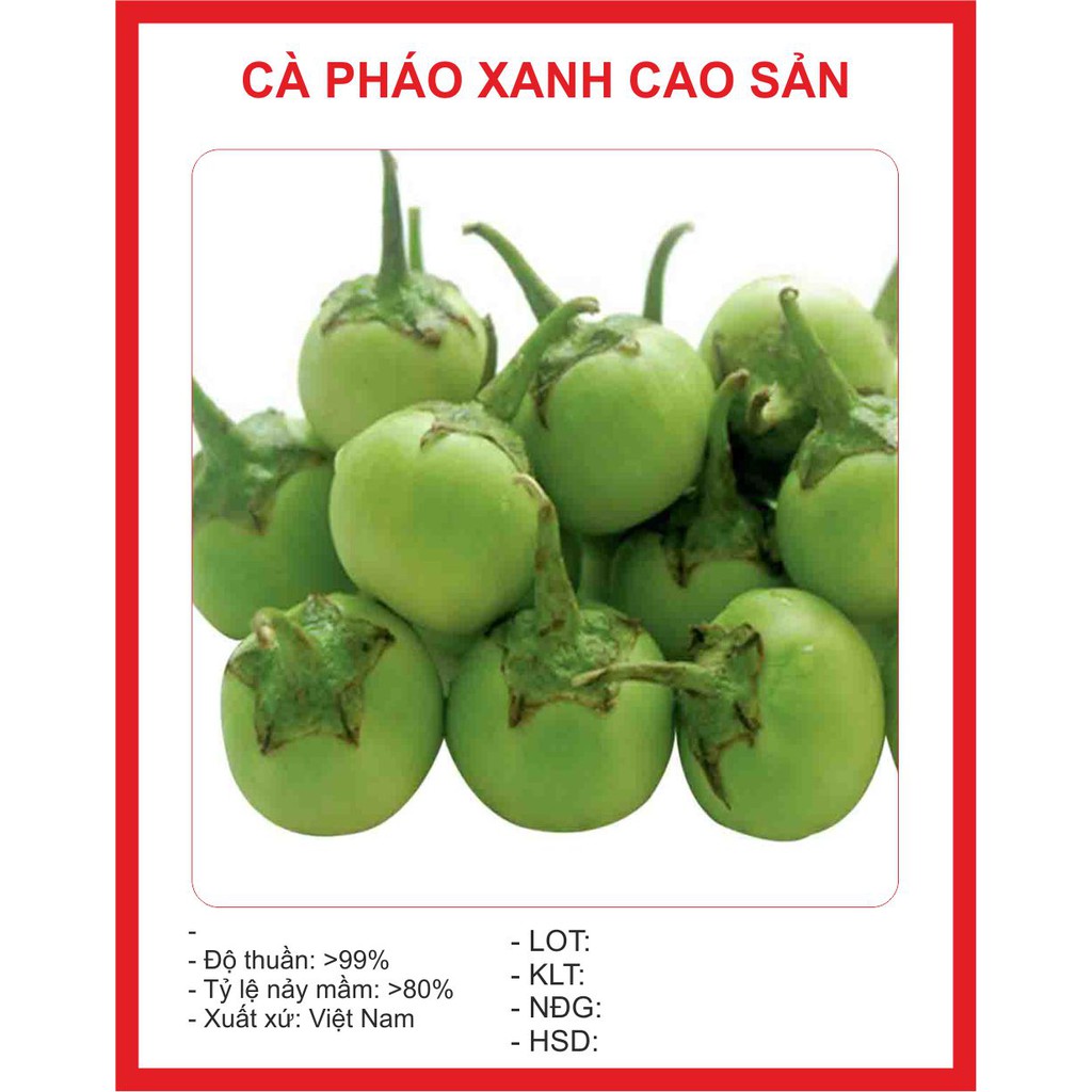 Hạt Giống Cà Pháo Xanh - 1gr