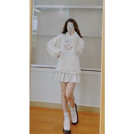 ÁO HOODIE LÔNG THÊU GẤU SAY HIII SIÊU CUTE - Freesize | BigBuy360 - bigbuy360.vn