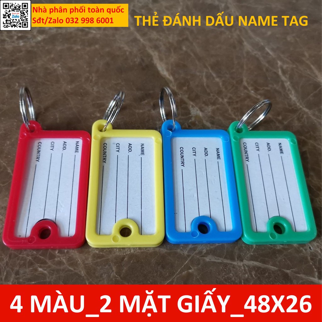 combo 10 Thẻ nhựa ghi chú treo chìa khóa, Viết hoặc in ấn tên, SĐT treo balo, vali đánh dấu vật dụng chinhhang